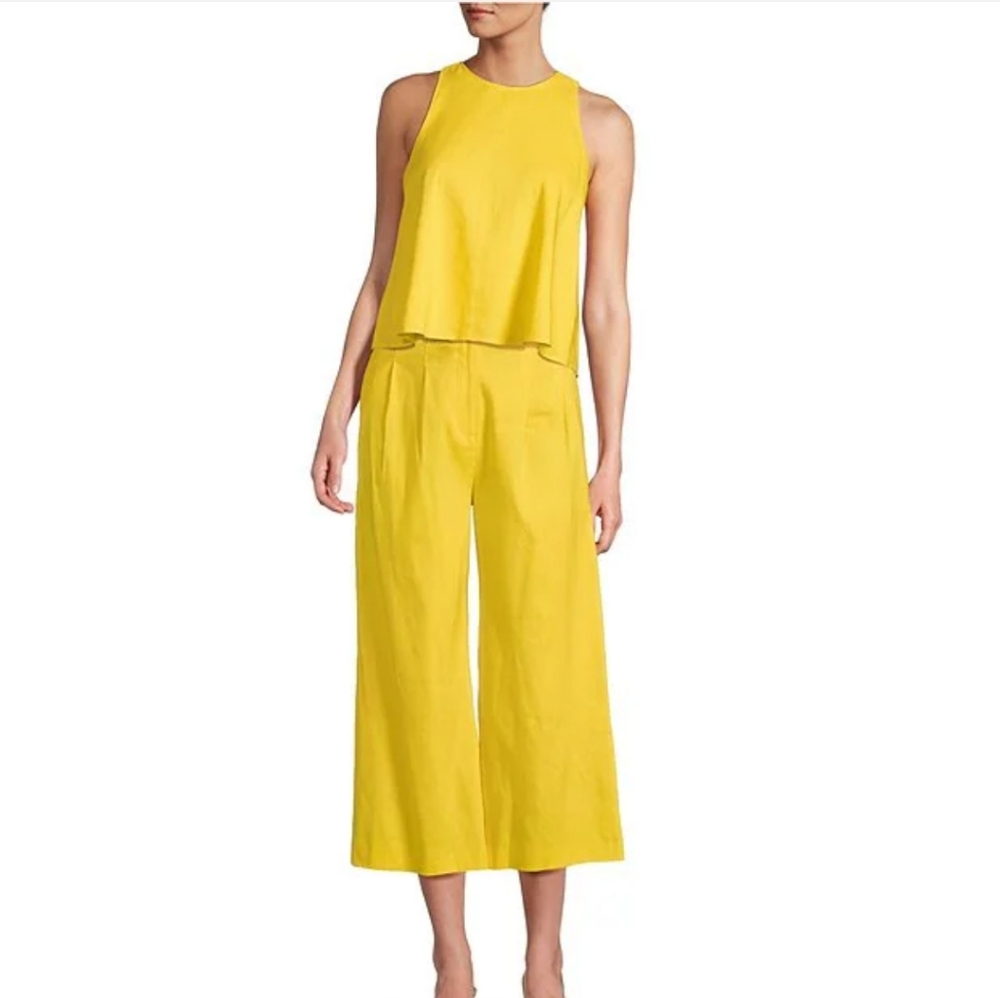 Antonio Melani Heather Linen Blend Pleated Straight Pants 14